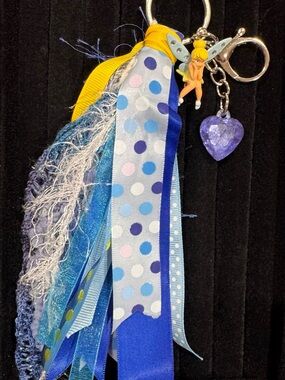 Fairy Tassel Keychain with Purple Heart Charm